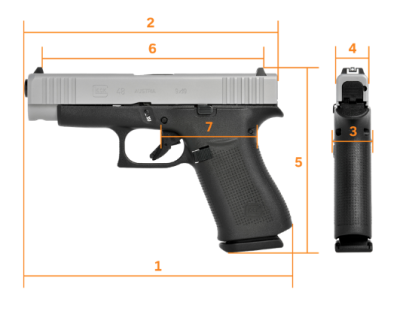 GLOCK G48 Silver slide Compact - 9 mm Luger