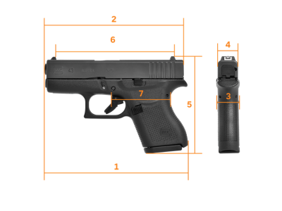GLOCK G43 set Gen.3 NS Steel, Subcompact, кал. 9 mm Luger