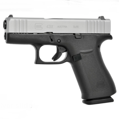 GLOCK G43Х FS Silver Slide, NS Steel, Subcompact - 9 mm Luger